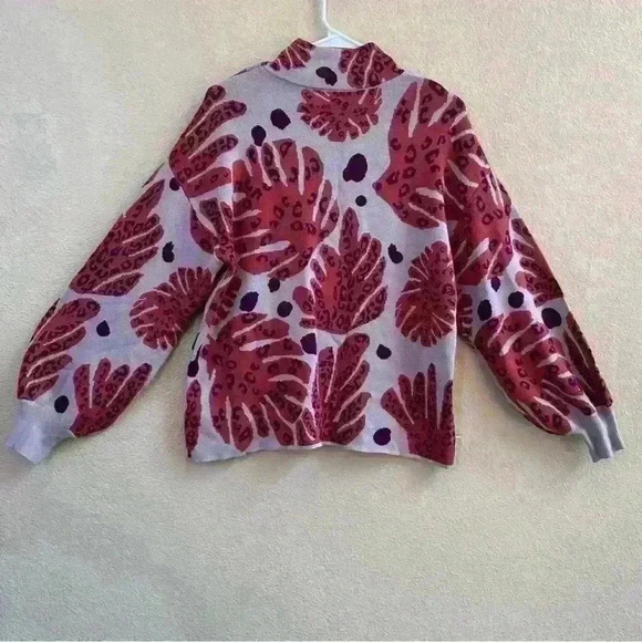 Fate- “Coral Palm” Print Mock Neck Sweater With Balloon Sleeves Small NWOT! - Picture 8 of 8